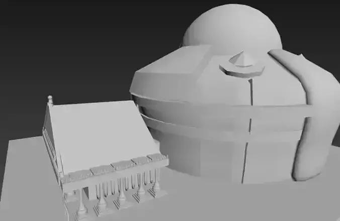 Temple building with dome on top