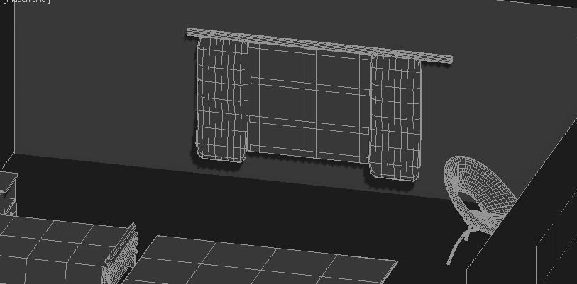 Bedroom room with bed in it 3D print model_1