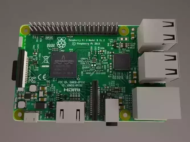 Raspberry Pi 3 Model B 3D model