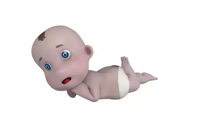 Baby toon Low-poly 3D model