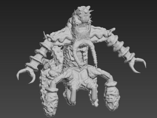 Monster demon with arms and legs 3D print model_1