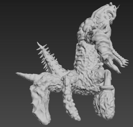 Monster demon with arms and legs 3D print model_2