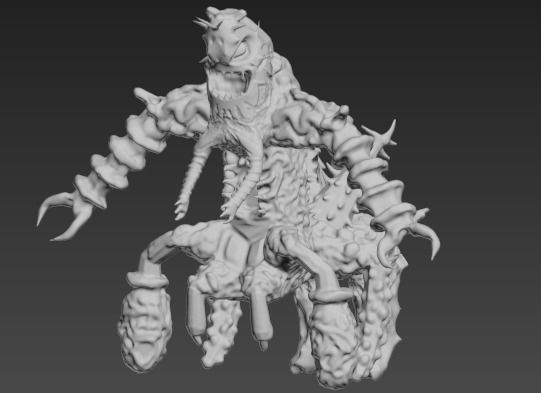 Monster demon with arms and legs 3D print model_3