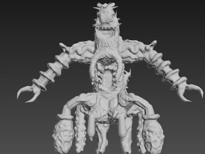 Monster demon with arms and legs 3D print model_0