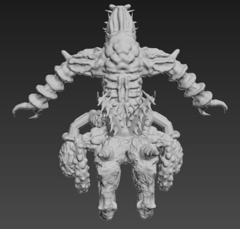 Monster demon with arms and legs 3D print model_4