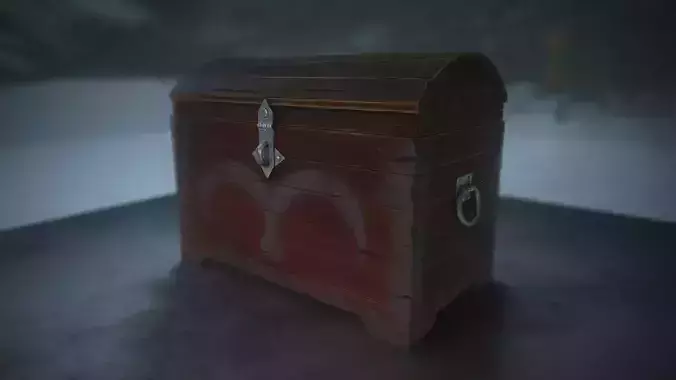 Wood chest 3D model