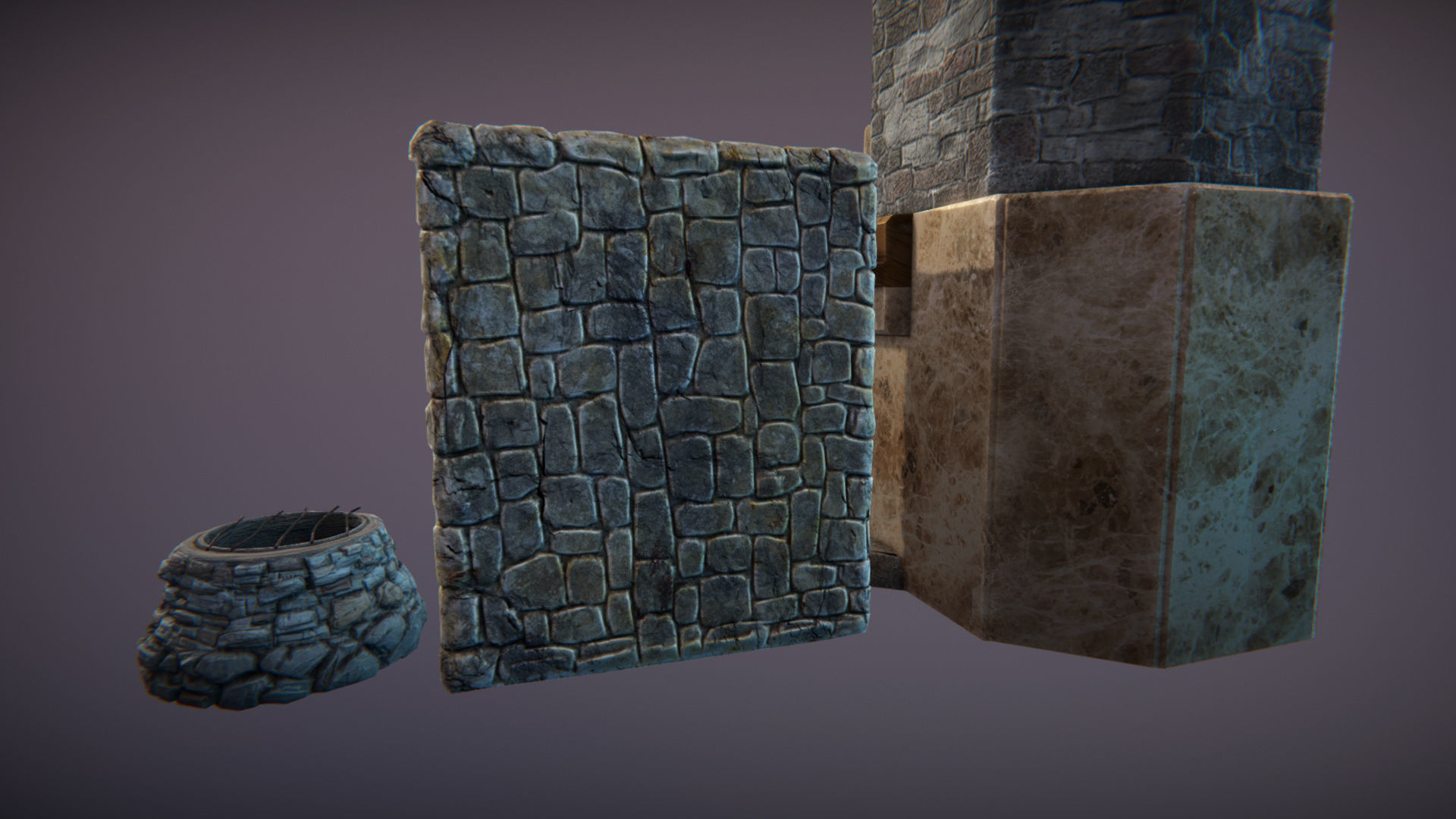 Fireplace and hearths Low-poly 3D model_3