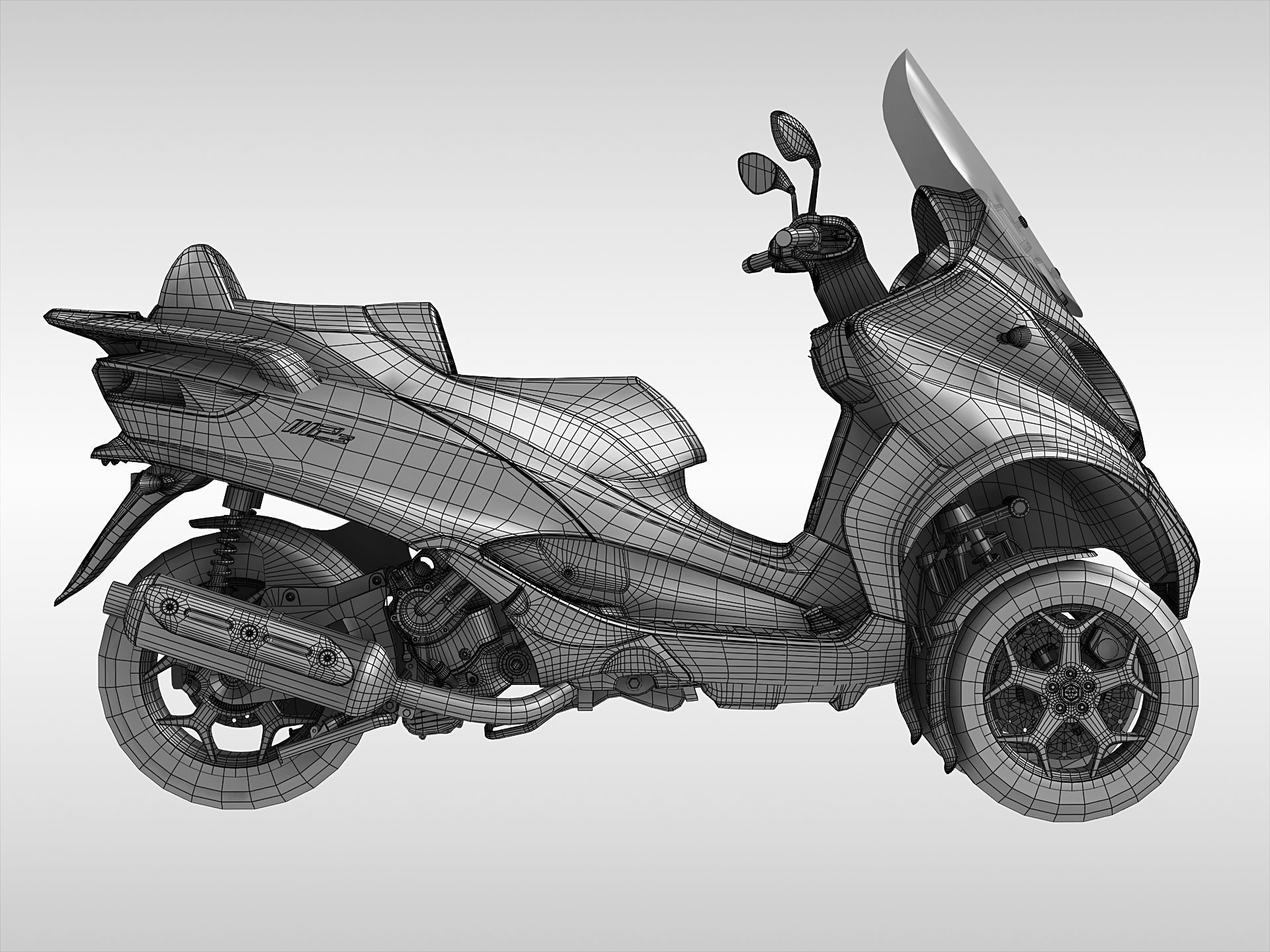 Piaggio MP3 Scooter 2016 3D model_18