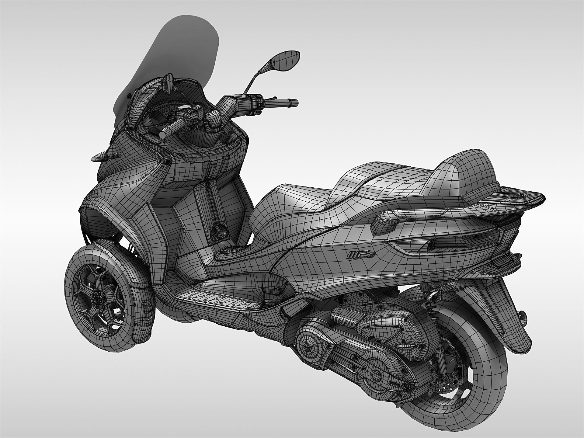 Piaggio MP3 Scooter 2016 3D model_19