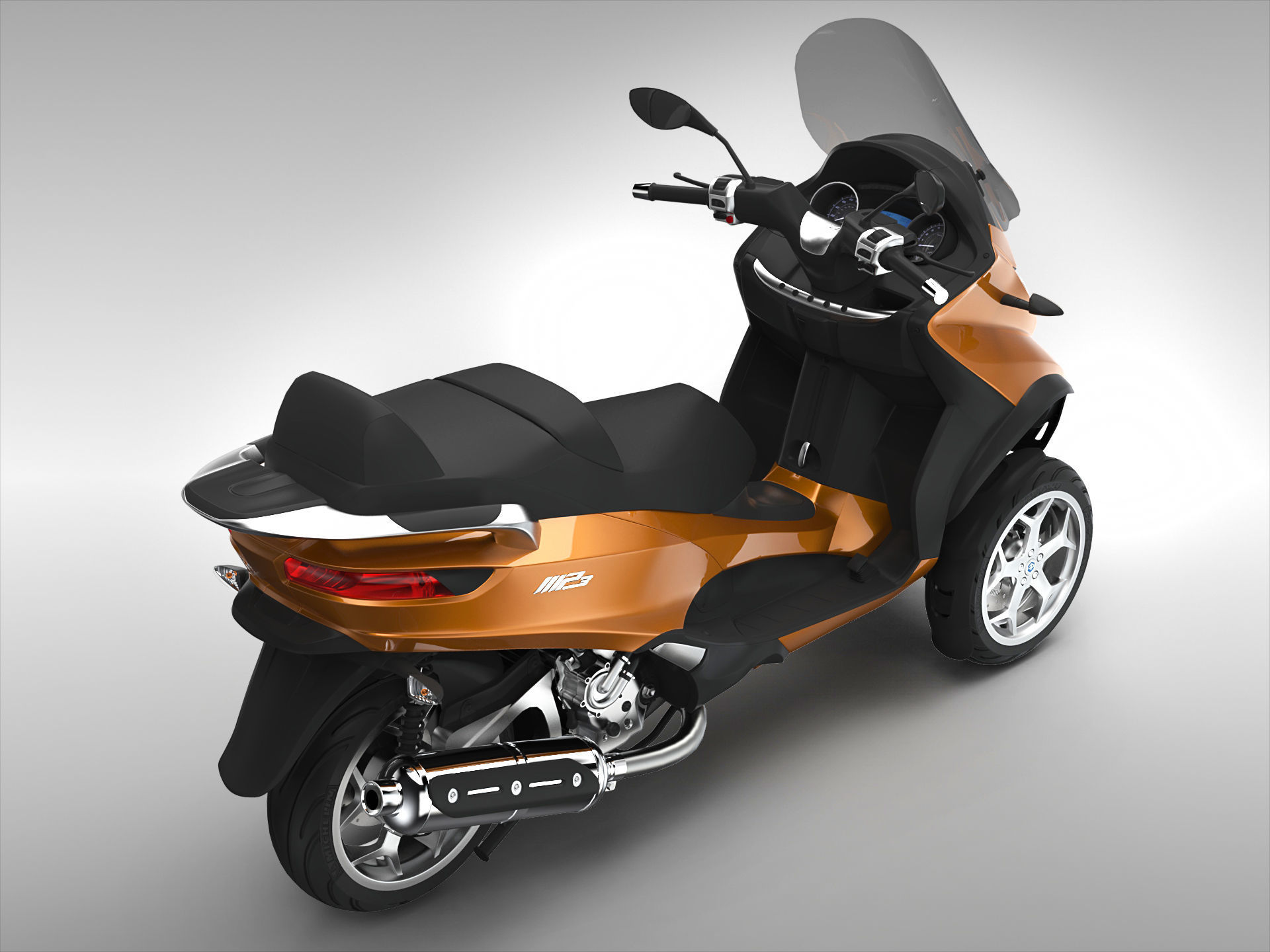 Piaggio MP3 Scooter 2016 3D model_3