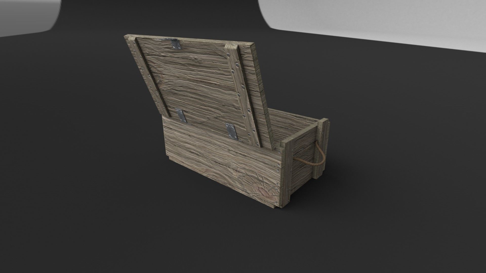 Wooden Crate Game-Ready Low-poly 3D model_5