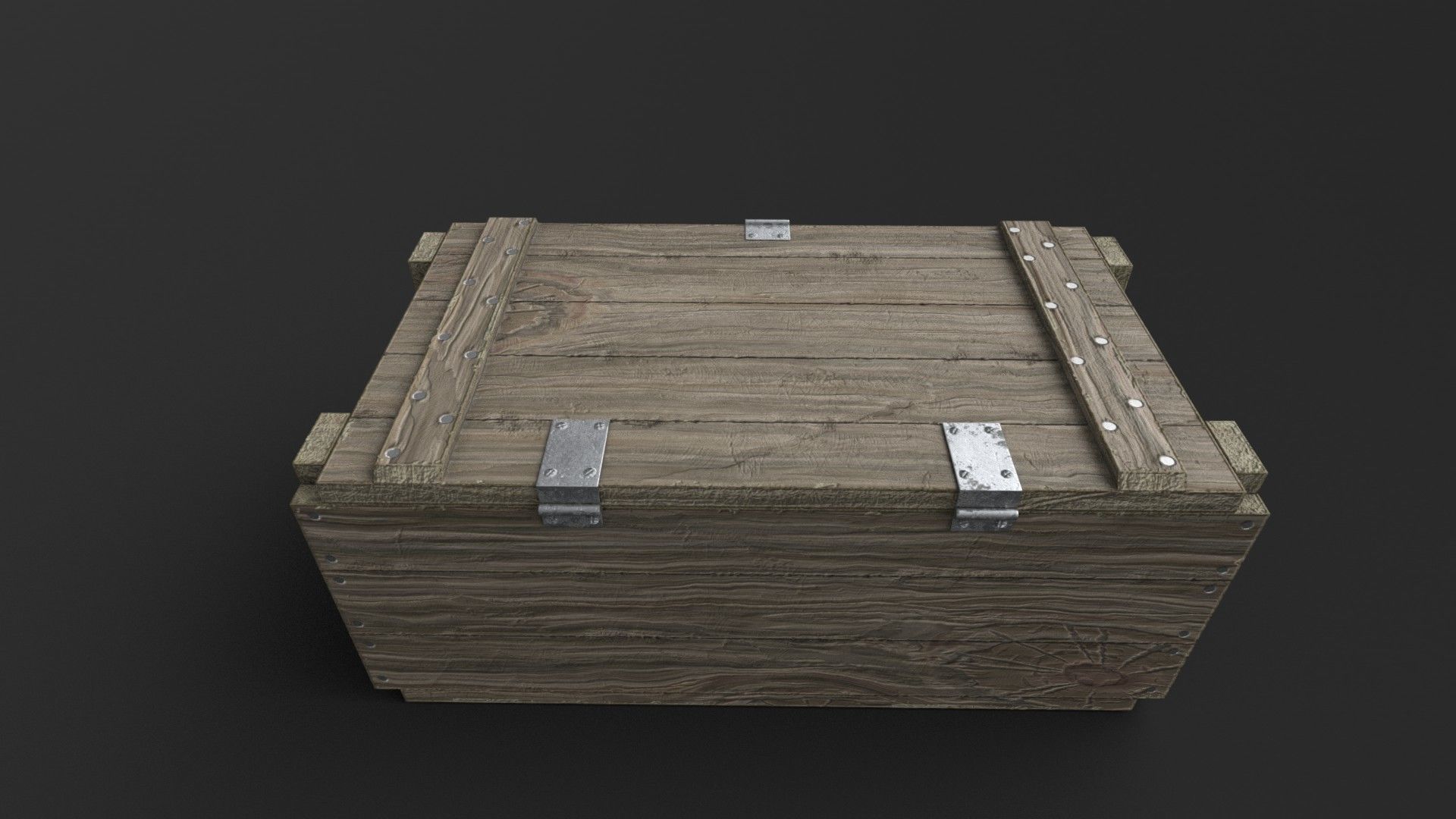 Wooden Crate Game-Ready Low-poly 3D model_2