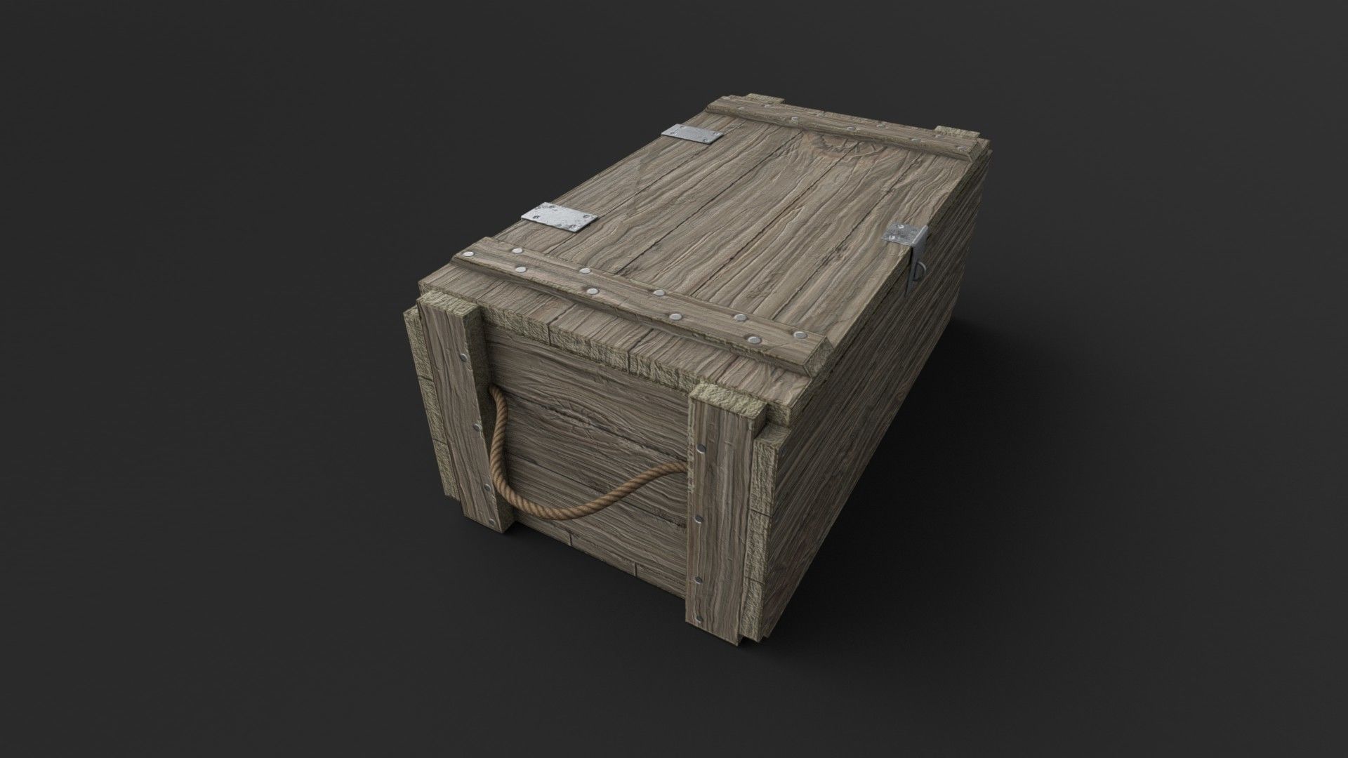 Wooden Crate Game-Ready Low-poly 3D model_1