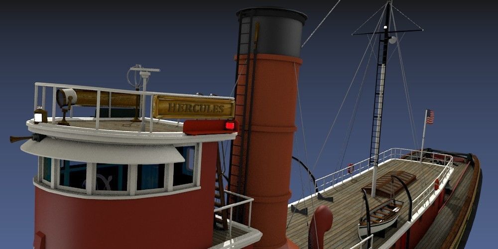 Hercules Tug Ship - 1907 Low-poly 3D model_19