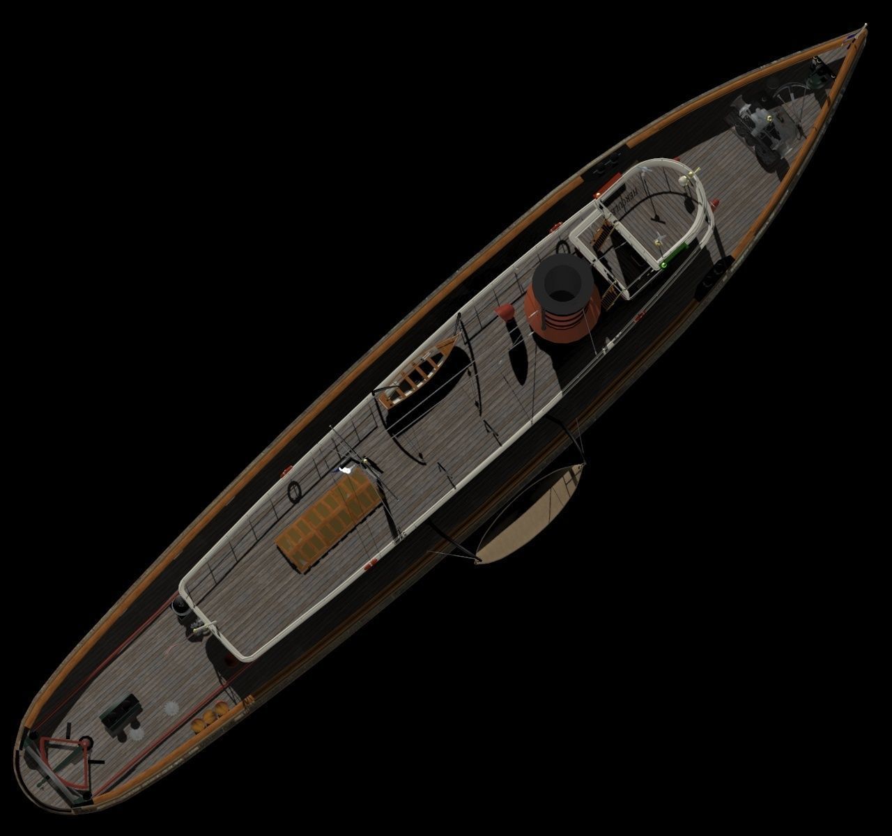 Hercules Tug Ship - 1907 Low-poly 3D model_35