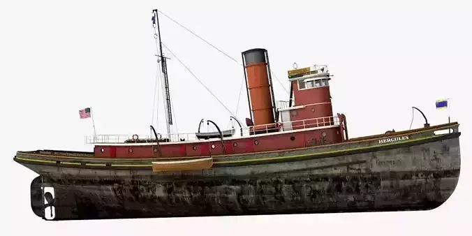 Hercules Tug Ship - 1907 Low-poly 3D model