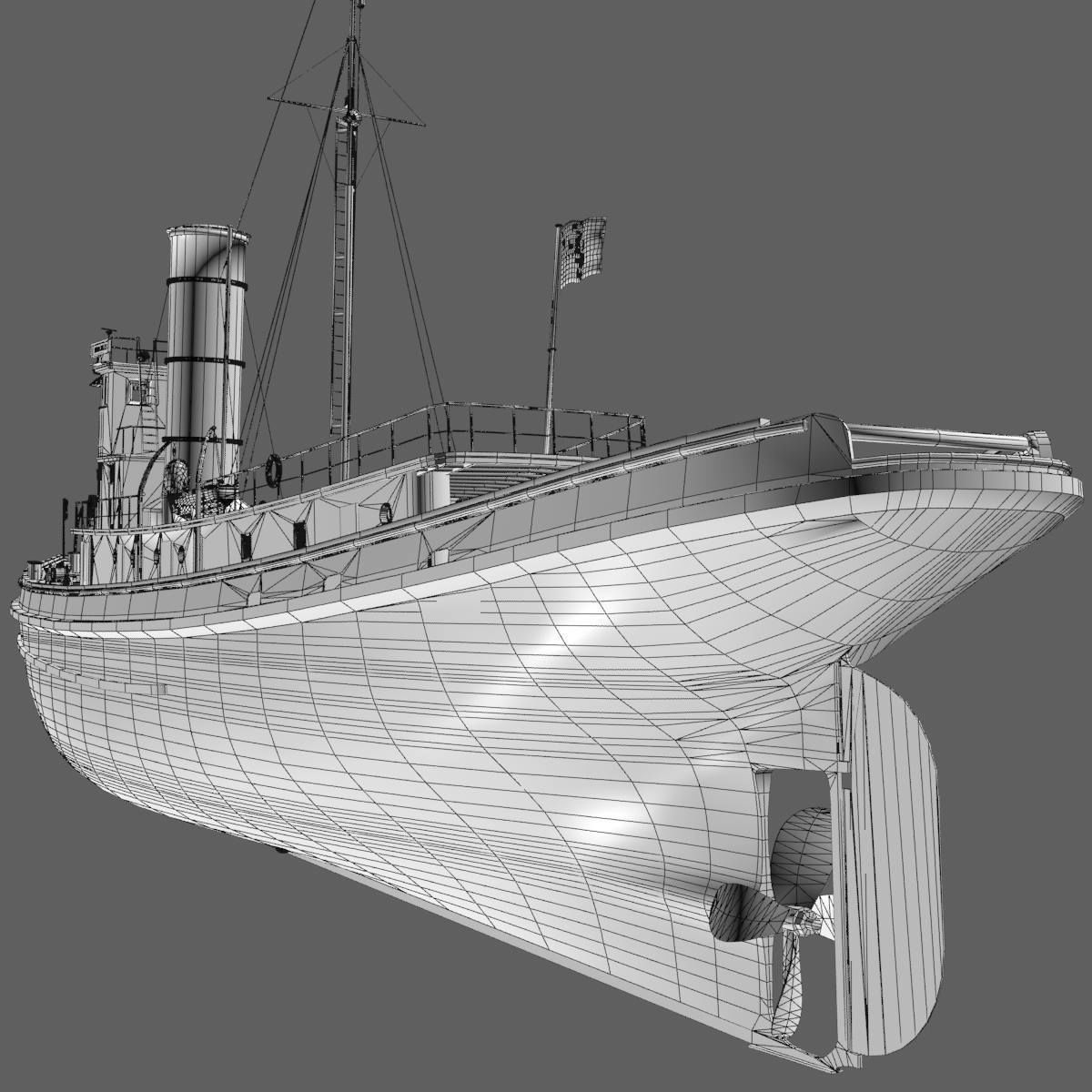 Hercules Tug Ship - 1907 Low-poly 3D model_32