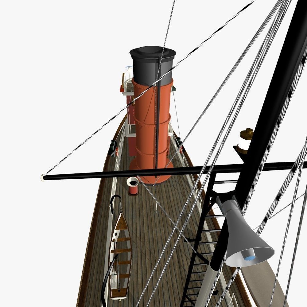 Hercules Tug Ship - 1907 Low-poly 3D model_15