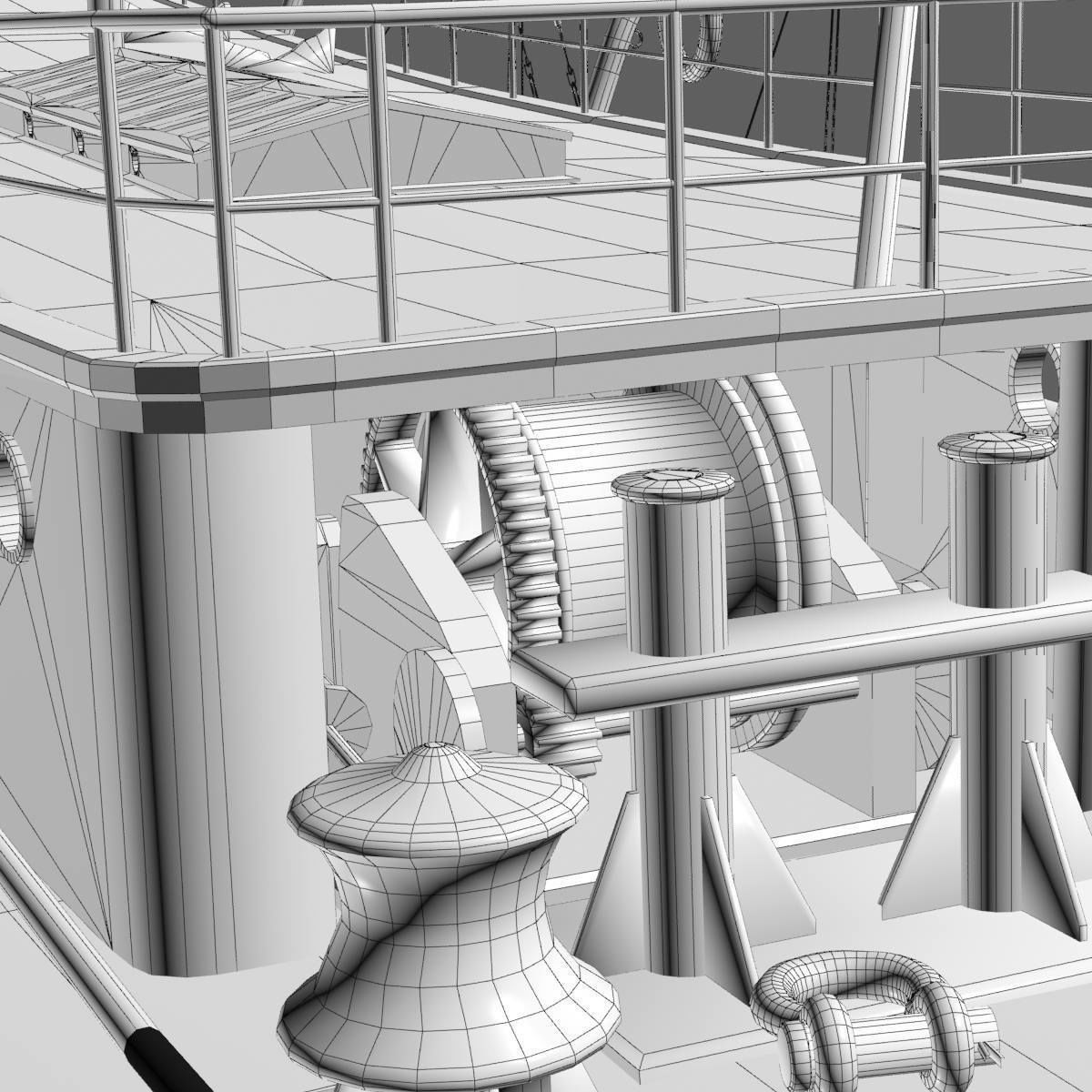 Hercules Tug Ship - 1907 Low-poly 3D model_34