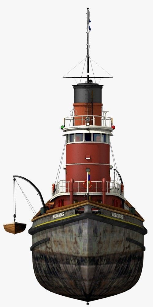 Hercules Tug Ship - 1907 Low-poly 3D model_6