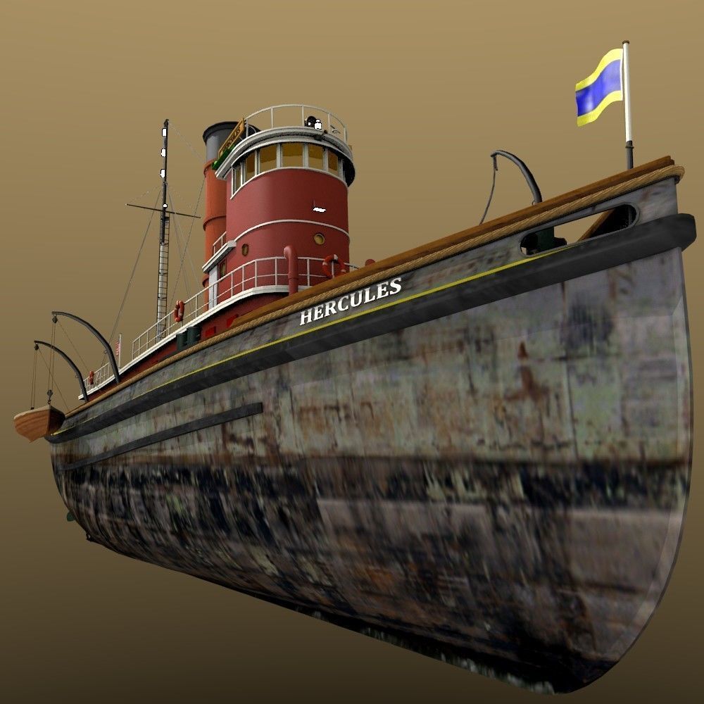 Hercules Tug Ship - 1907 Low-poly 3D model_24