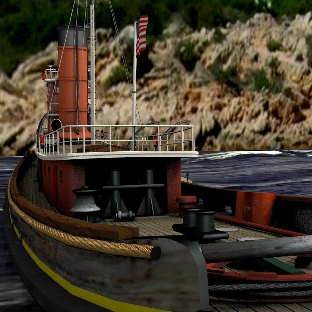 Hercules Tug Ship - 1907 Low-poly 3D model_27