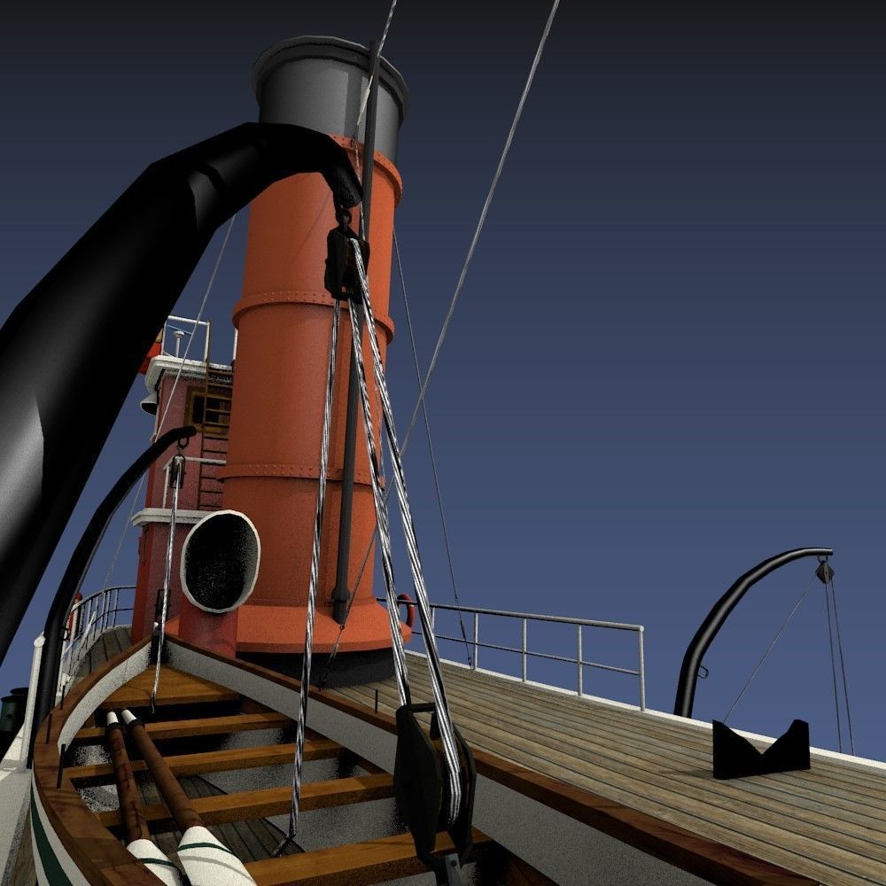 Hercules Tug Ship - 1907 Low-poly 3D model_13