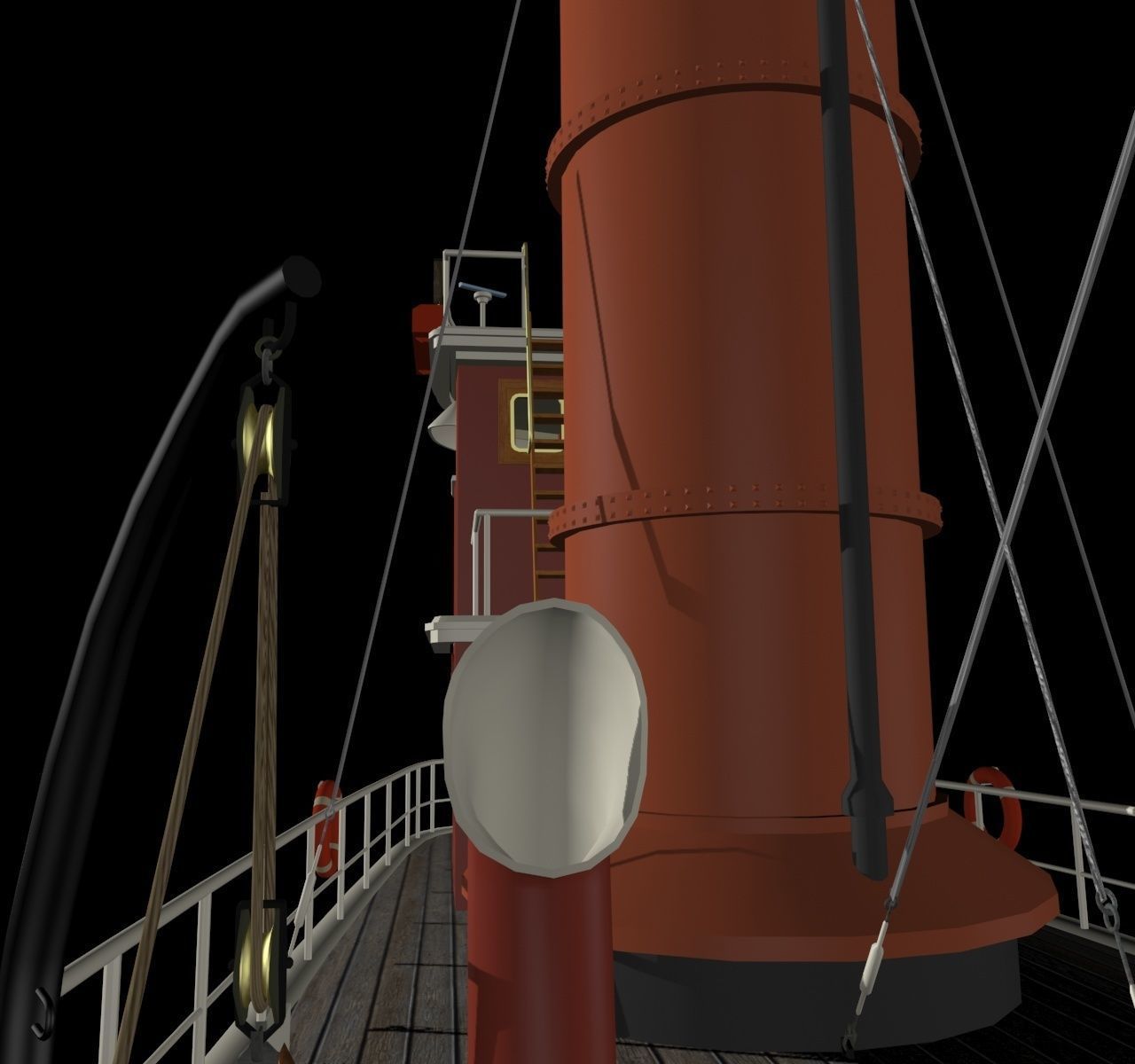 Hercules Tug Ship - 1907 Low-poly 3D model_14