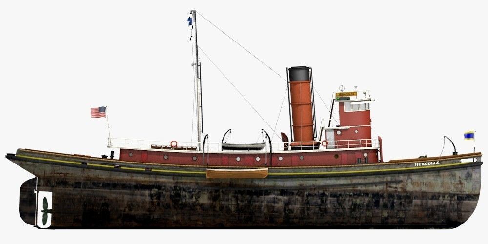 Hercules Tug Ship - 1907 Low-poly 3D model_23