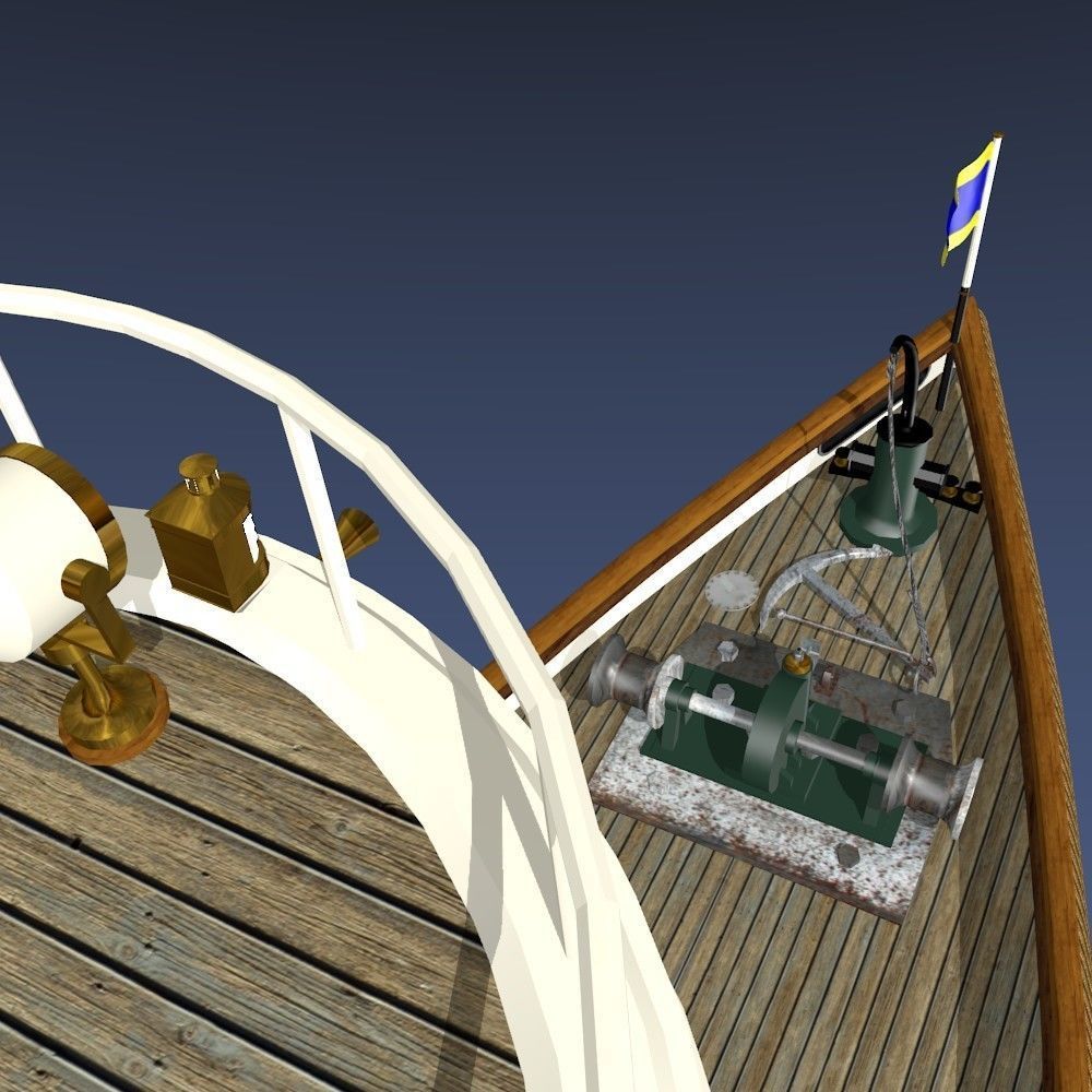 Hercules Tug Ship - 1907 Low-poly 3D model_17