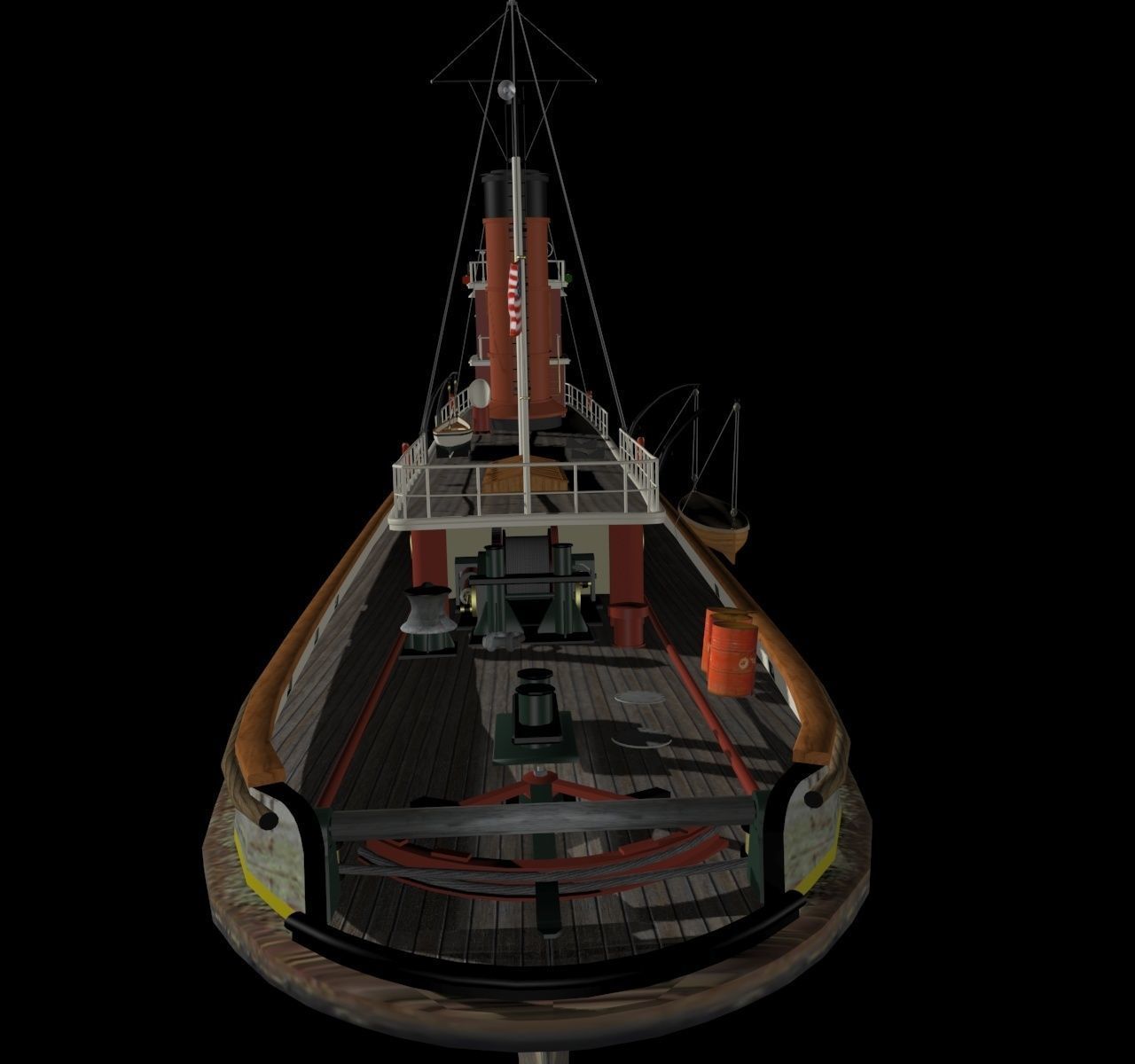 Hercules Tug Ship - 1907 Low-poly 3D model_26