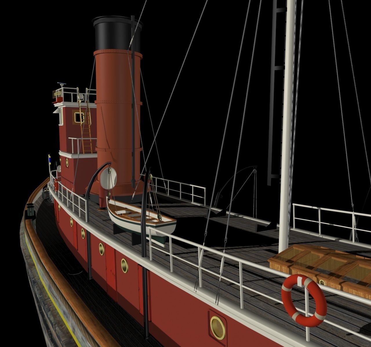 Hercules Tug Ship - 1907 Low-poly 3D model_30