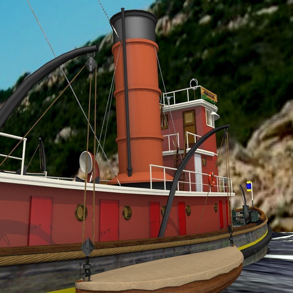 Hercules Tug Ship - 1907 Low-poly 3D model_11