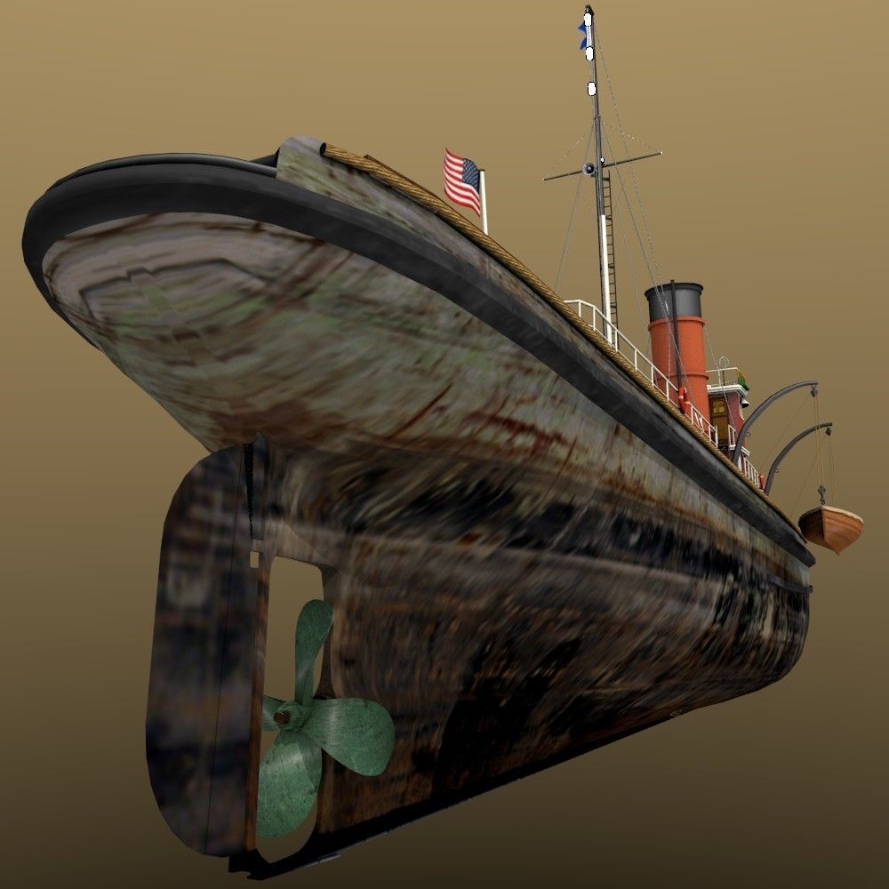 Hercules Tug Ship - 1907 Low-poly 3D model_25