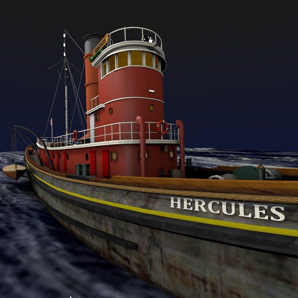 Hercules Tug Ship - 1907 Low-poly 3D model_21