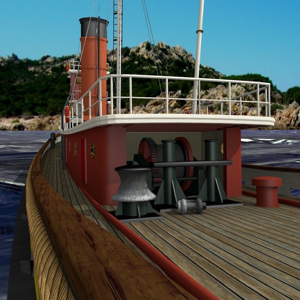 Hercules Tug Ship - 1907 Low-poly 3D model_28