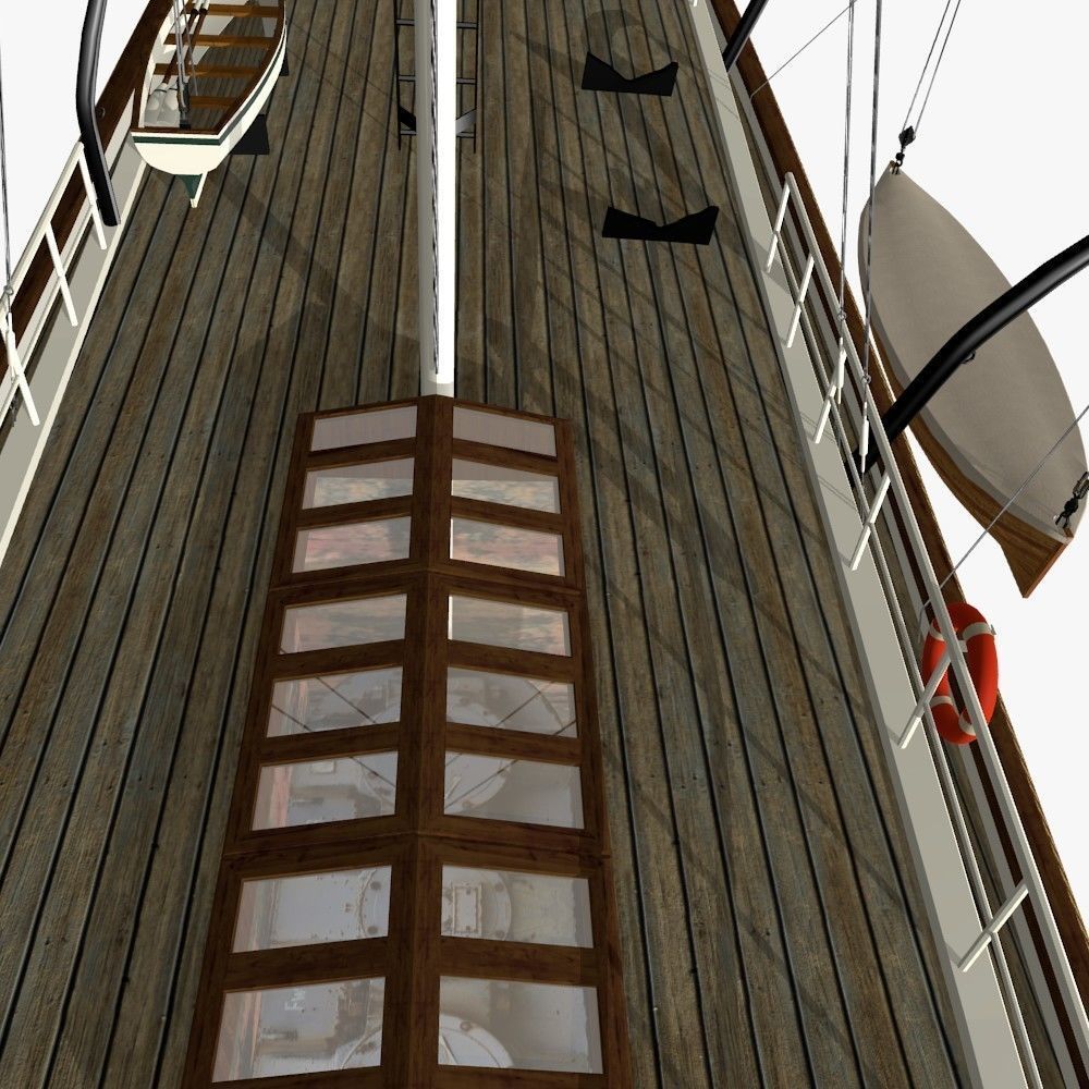 Hercules Tug Ship - 1907 Low-poly 3D model_12