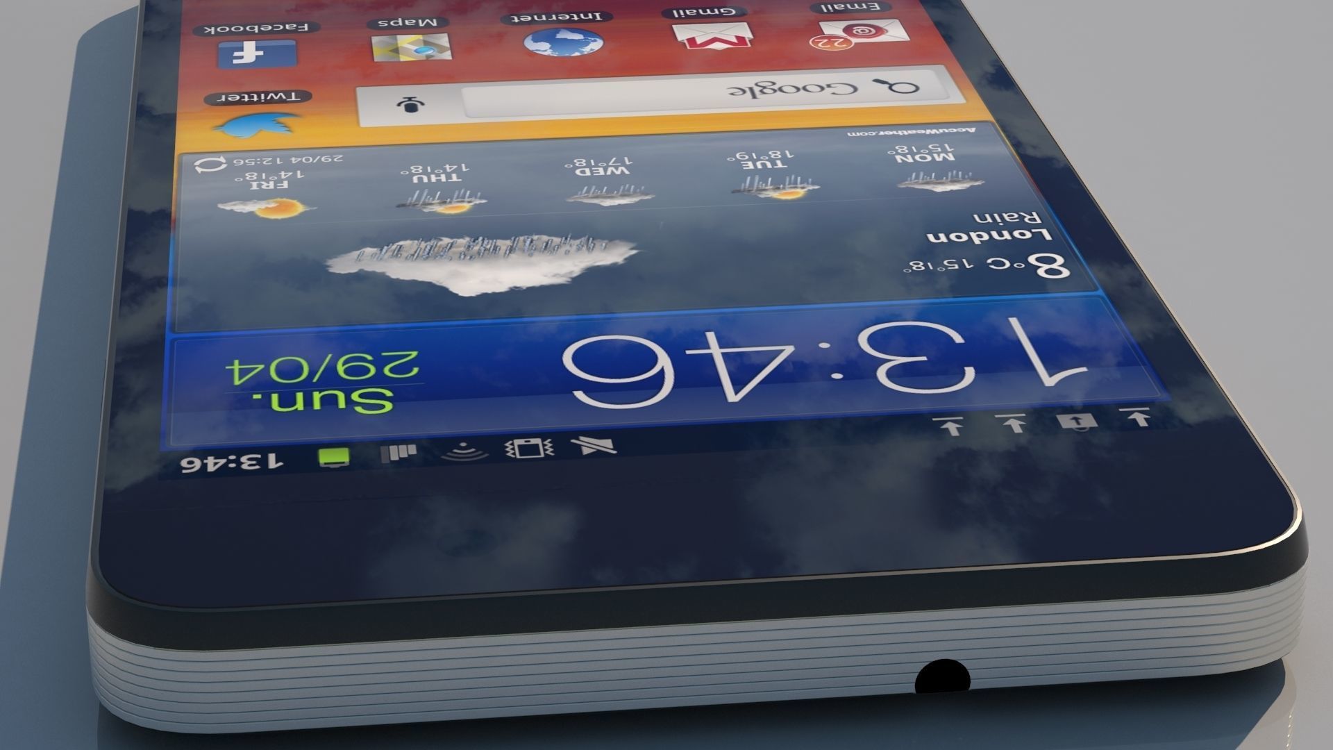 Zopo ZP980 PLUS smatphone Low-poly 3D model_3