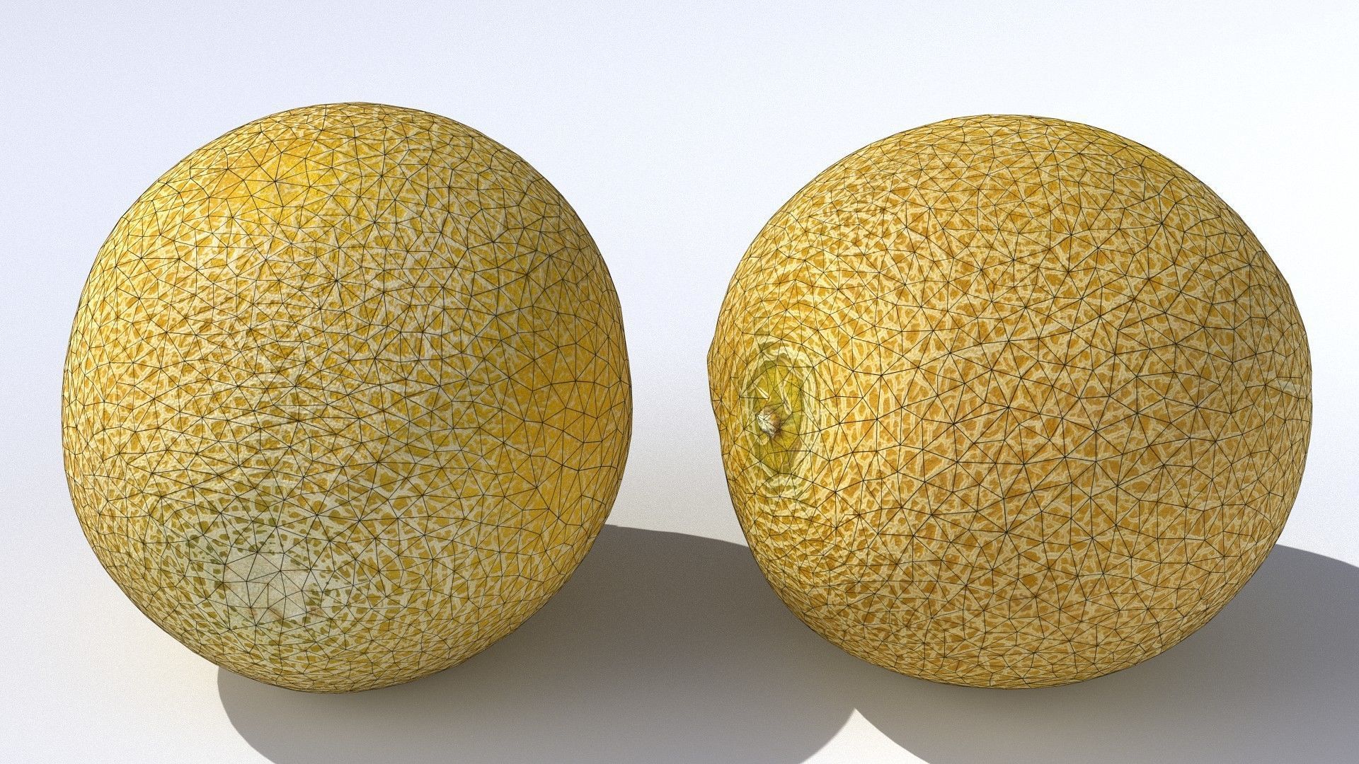 Melon cantaloupe Low-poly 3D model_7