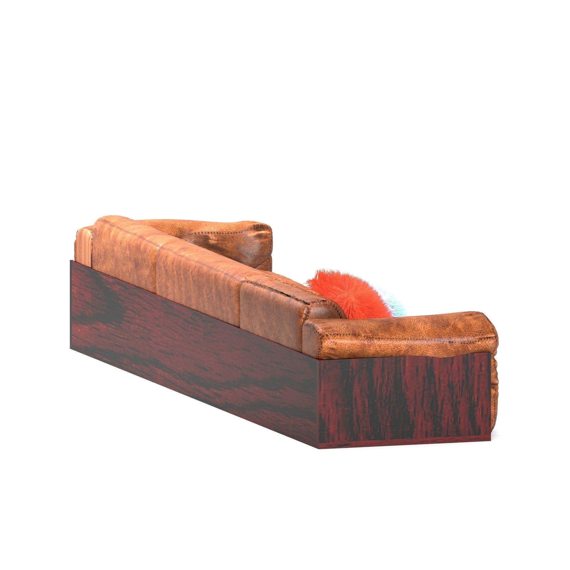 Divan leather sofa - leather sofa 3D model_2