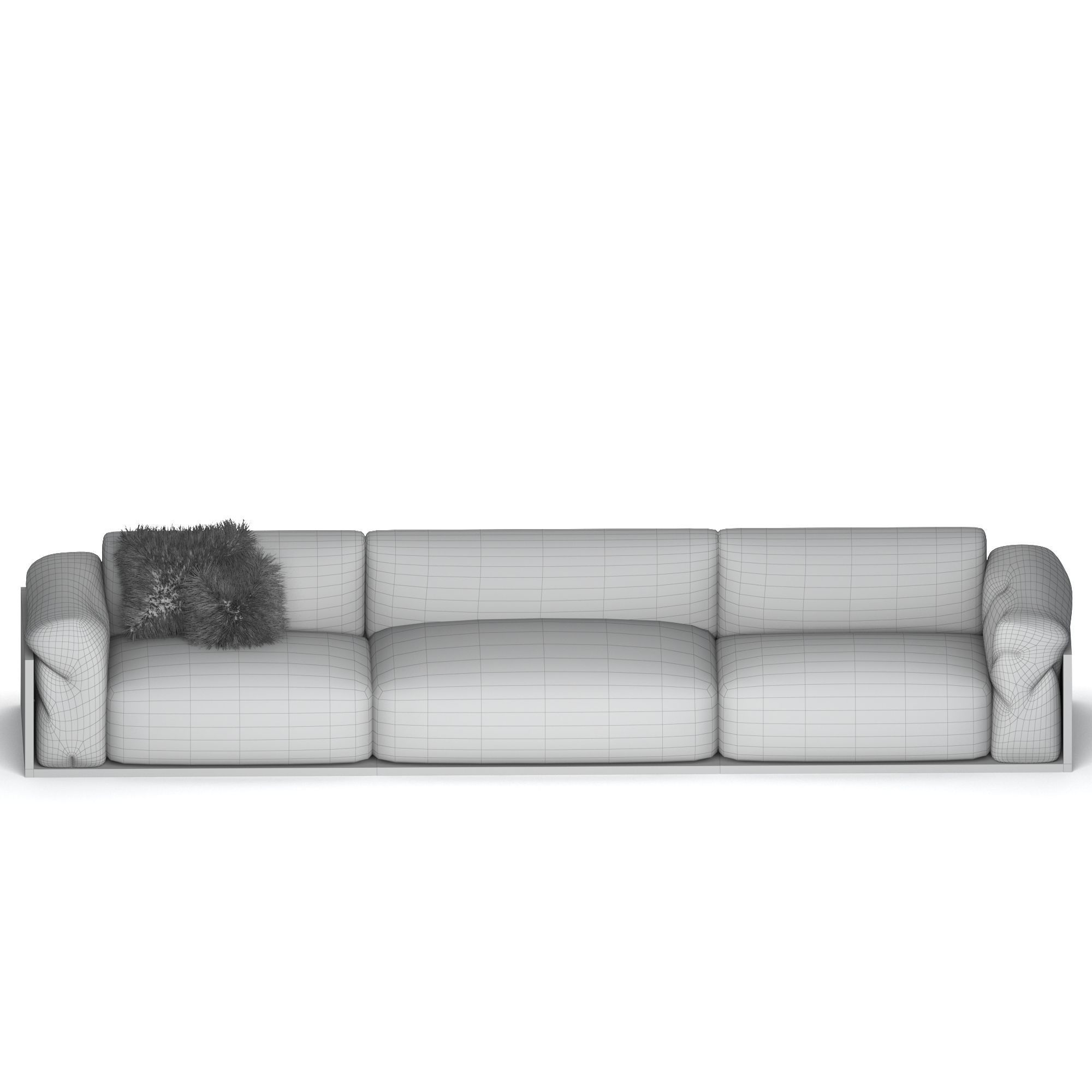 Divan leather sofa - leather sofa 3D model_3