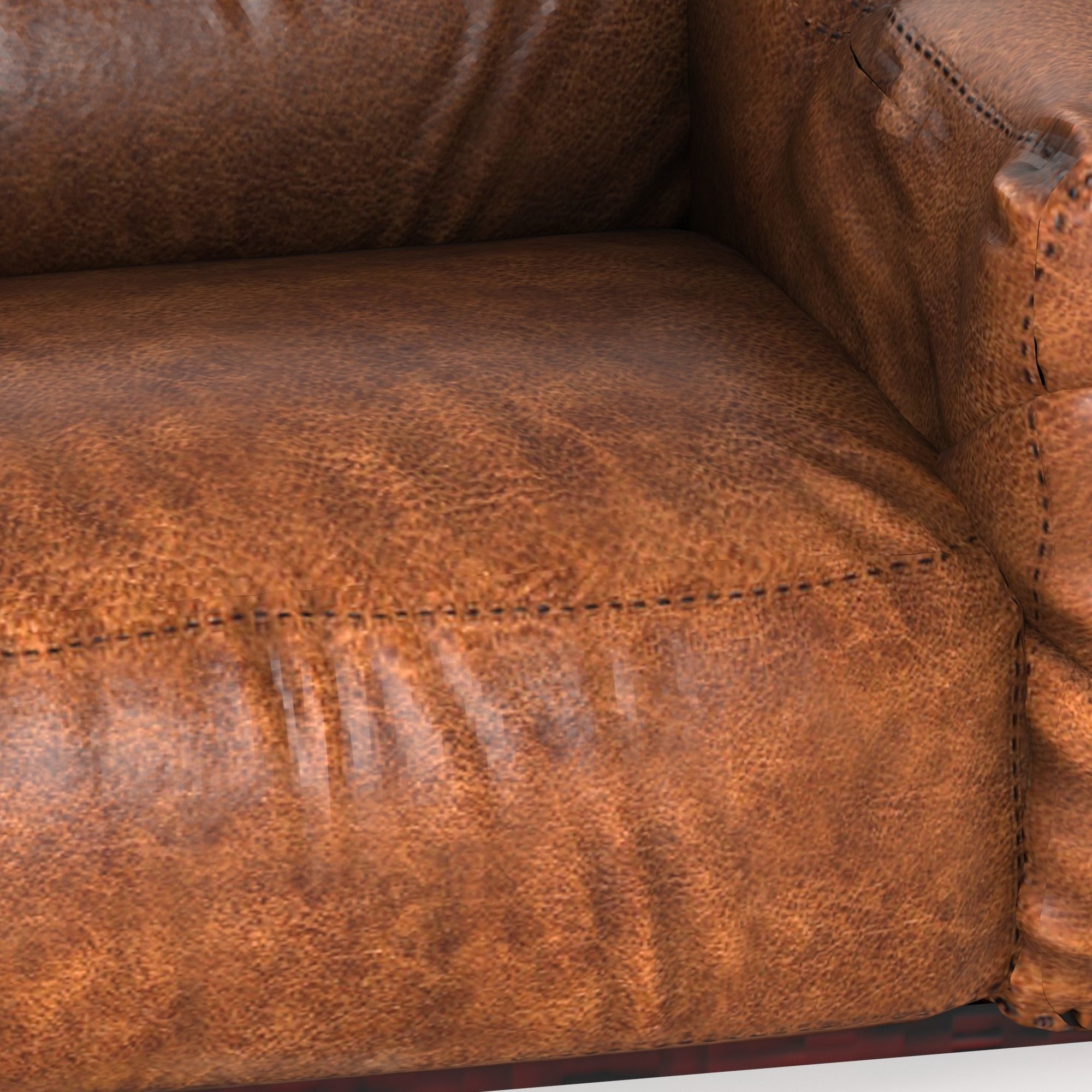 Divan leather sofa - leather sofa 3D model_1