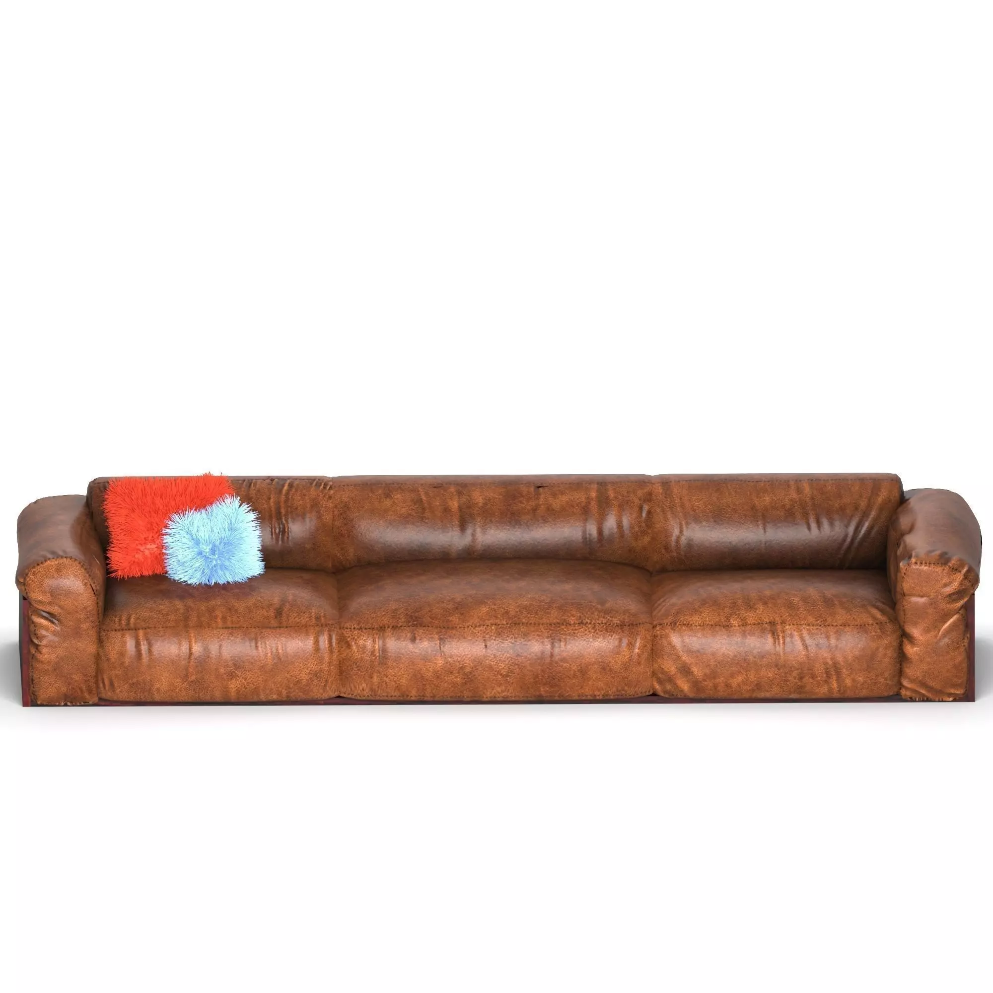 Divan leather sofa - leather sofa 3D model_0