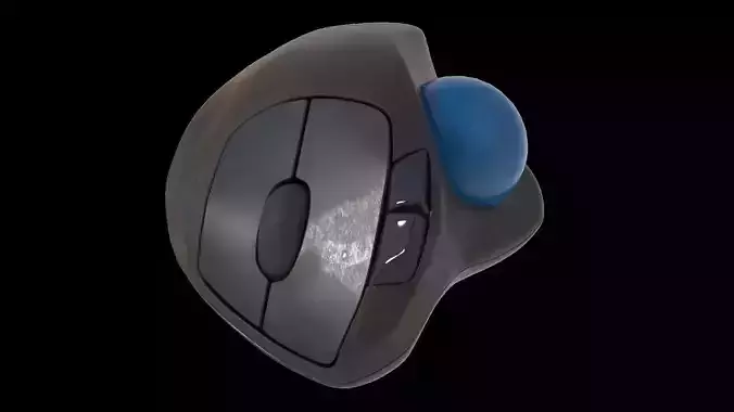 Realistic Logitech Trackball Mouse 3d Model