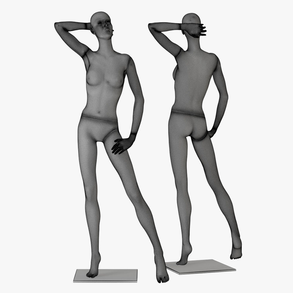 Realistic female mannequin 3D model_14