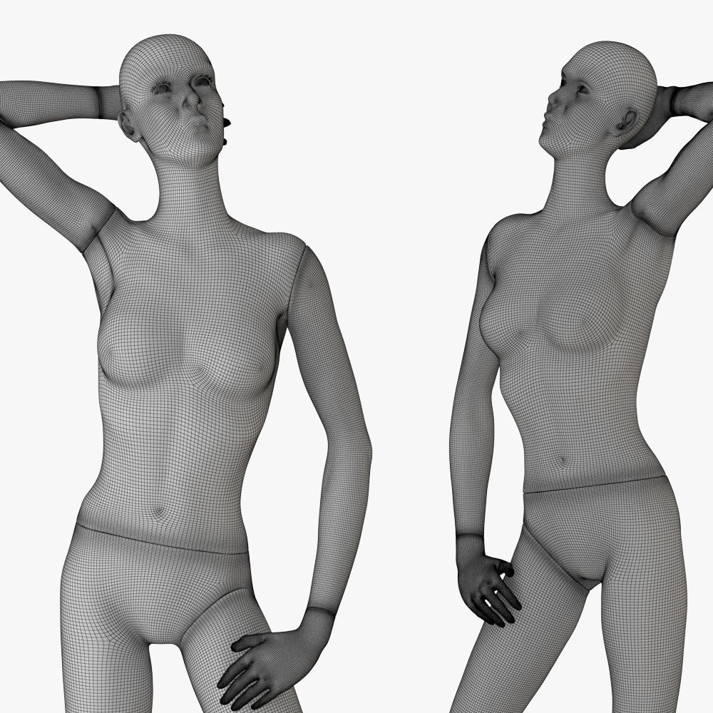 Realistic female mannequin 3D model_15