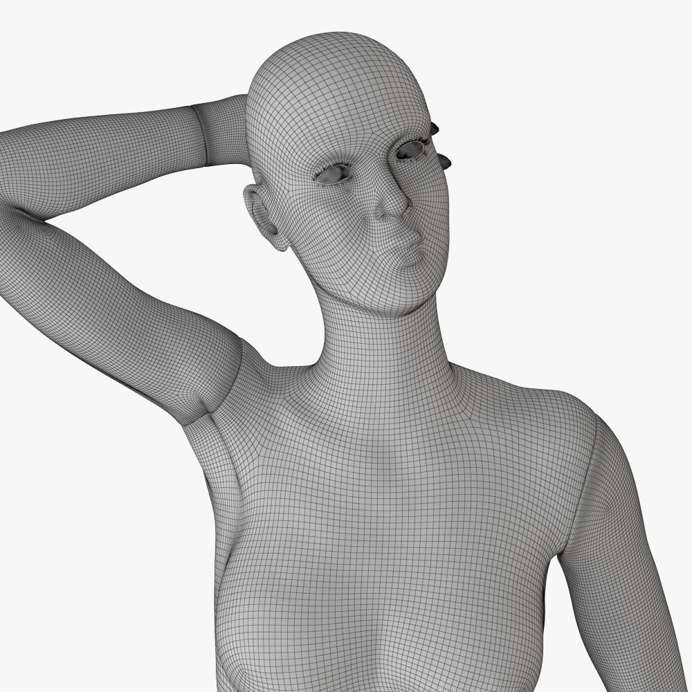 Realistic female mannequin 3D model_16