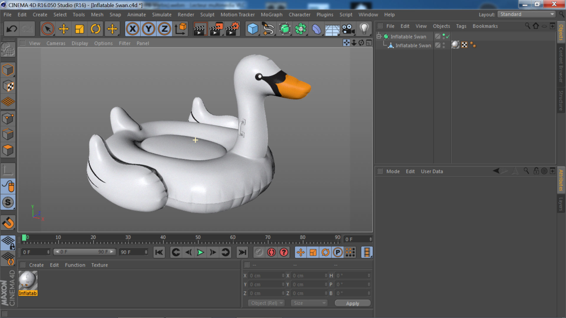 Inflatable Swan Low-poly 3D model_10