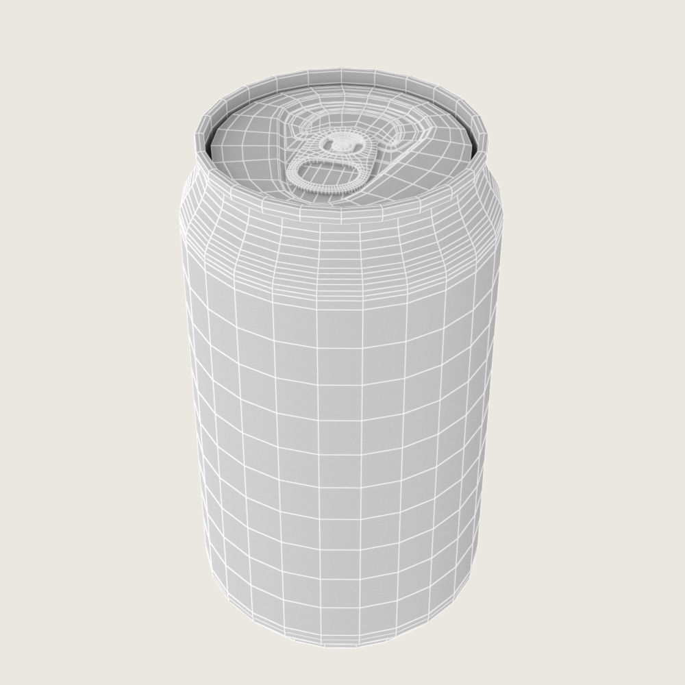 Coca Cola Drink Aluminium Can Low-poly 3D model_3