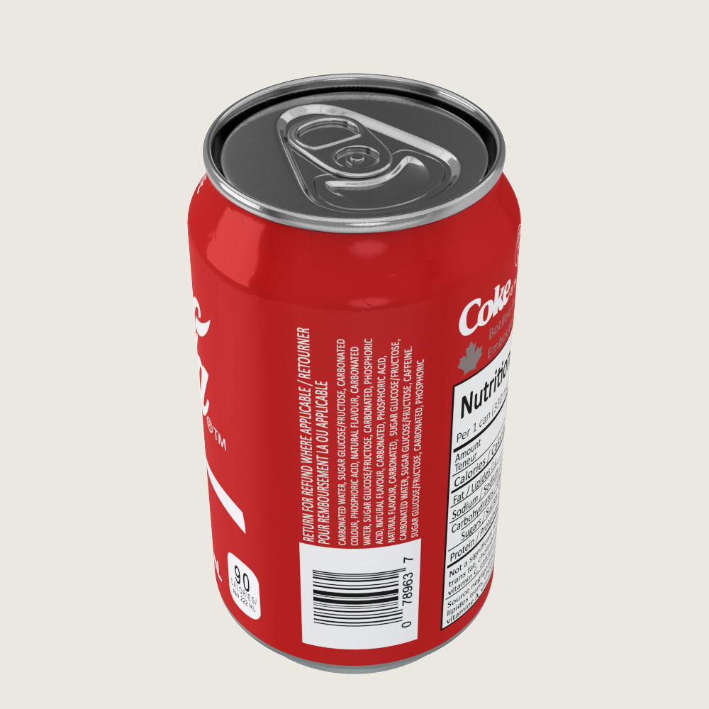 Coca Cola Drink Aluminium Can Low-poly 3D model_1